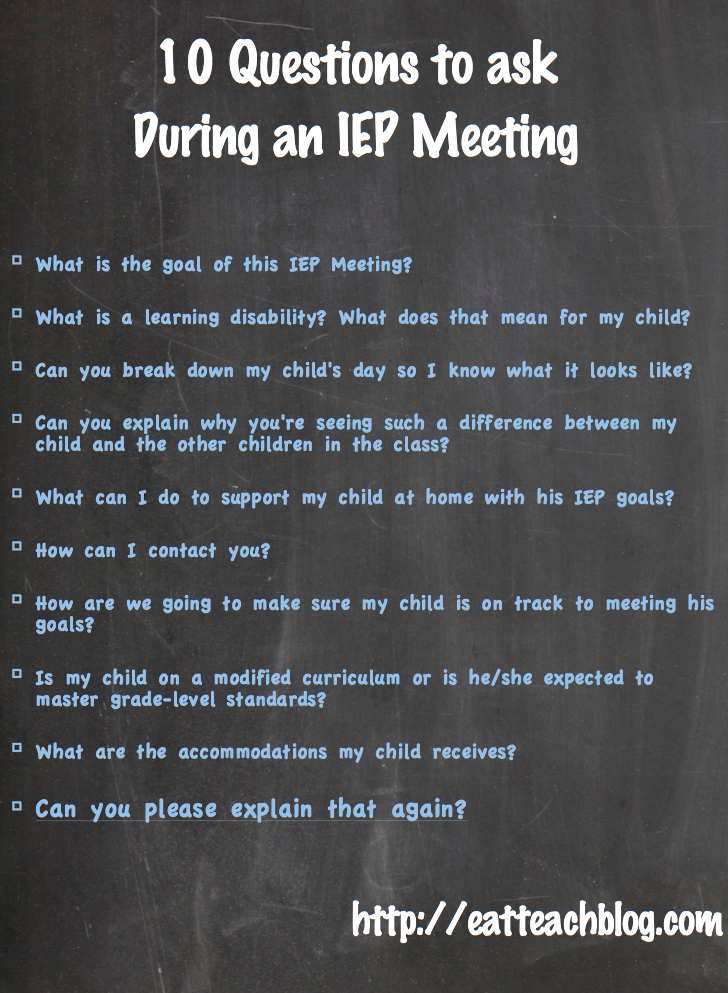 Letter To Parents: Questions To Ask During An IEP Meeting